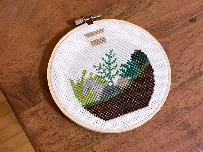 Tiny Terrarium Cross Stitch Kit